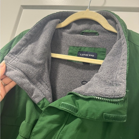 Lands end green fleece lined jacket 2XL big - Picture 4 of 6